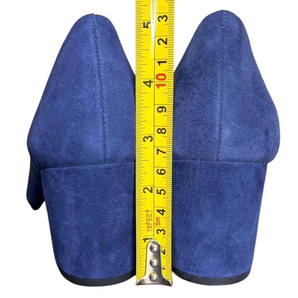 NWOT Corso Como Blue Suede Pumps Block Heel Pointed Toe Women's‎ Size 8M